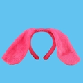 Rose red plush bunny long floppy ears headband for cosplay and party costumes - Rose Red