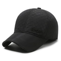 Gorra de béisbol acolchada negra para hombre con letras Sport y forro polar de invierno - Negro