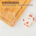 Acrylic Christmas cookie stamper featuring Santa Claus design and reindeer pattern - Gift Santa Stamp (QA0343)