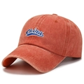 Gorra de béisbol ajustable de algodón lavado rojo ladrillo con bordado de China - Ajustable / Naranja