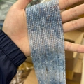 Faceted 2-3mm natural stone beads in blue gradient for DIY jewelry making - Gradient Devil Blue Aquamarine 3mm