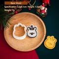 Mini cartoon bear cookie mold for Christmas baking DIY with floral holiday decor - Bear