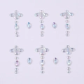 Iridescent crystal face stickers featuring six sets of acrylic rhinestone designs - MX-05 Iridescent