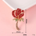 DIY Red Rose Rhinestone Accessory with Gold Base for Phone Cases and Crafts - D996 Red Rose