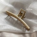 Large 12.7cm beige acrylic hair claw clip for thick hair with glossy resin finish - 13cm / Apricot