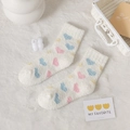 Calze invernali in pile corallo bianco con motivi a cuore e calda consistenza morbida - Cuore Bianco