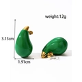 Orecchini a goccia verde smeraldo in acciaio inossidabile 18K, lunghezza 3,13 cm - ER-1229 Orecchini a Bottone a Goccia Verde Smeraldo Grandi