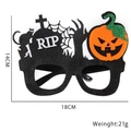 Halloween feestbril met RIP grafsteen en pompoen decor op zwart vilt frame - Kat & Pompoen