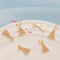 14K gold filled Christmas tree zircon pendant charm for DIY jewelry making, 15x9mm - Style I Christmas Tree / 15mm*9mm