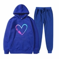 Survêtement bleu marine avec sweat à capuche et jogging avec motif flèche de cœur - S / Bleu Marine-Flèche de Cœur