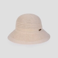 High-quality close-up of breathable knitted fisherman sun hat with wide brim detail - M(56-58cm) / Beige
