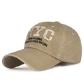 Vintage washed khaki baseball cap with NYC 3D embroidery and adjustable soft top crown - Beige / Adjustable