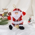 Dettaglio Babbo Natale in tessuto a quadri rosso e nero con cordoncino dorato - Pendaglio Danzante a Quadri - Babbo Natale