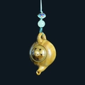 Hand-carved wooden teapot pendant with green jade bead and cloisonne cloud charm - Teapot Style (6) / Approx. 2.8x4.1cm (With 1 Bottle of Aroma Pills) / Green Sandalwood
