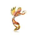 Elegant gold phoenix brooch with colorful gradient wings and sparkling crystal inlay - Colorful Phoenix