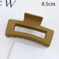 Matte olive green 8.5cm rectangular hollow hair claw clip for elegant hairstyles - Rectangular Style (S150-308) / 8.5cm / Olive Green