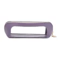 Large capacity purple PU leather pencil case with transparent window and zipper - Purple