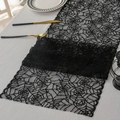 Halloween black lace table runner featuring a spider web pattern for spooky party decor - 30*45 / Spider Web
