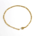 Bracciale a catena Figaro placcato oro 18K con chiusura a moschettone e estensione - 0.8*3.0mm*21cm Oro
