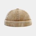 Classic khaki corduroy miki hat for men and women featuring a retro street style design - Adjustable / Khaki