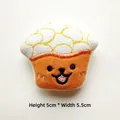 Detailed embroidery of cartoon cup plush doll with smile face, size 5cm high by 5.5cm wide - Popcorn
