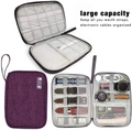 Portable purple and grey storage bag with elastic slots and mesh pockets for watch bands - Purple (With Handle, No Mesh Bag)