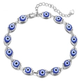 Minimalist evil eye anklet in blue and silver finish with S925 sterling silver chain - Silver Blue Anklet