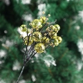 Golden and green glitter berry spray branch for festive Christmas tree decoration - 29CM / Gold