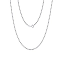 S925 Sterling Silver Figaro chain necklace with stamped Italy hallmarks and round beads - 1.2MM Bead Chain / 51cm-60cm (Inclusive)
