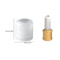 Translucent striped cylindrical resin mold with a finished yellow candle holder base - Stripe Short Style
