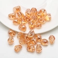 Transparent amber crystal skull beads for DIY jewelry making and Halloween accessories - Amber Gold