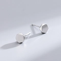 Silver geometric hexagonal S925 sterling silver stud earrings for men with mirror finish - Geometric Polyhedron Pair / Silver