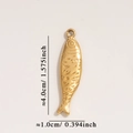 Golden fish shaped stainless steel pendant DIY accessory measuring 4.0cm by 1.0cm - Fish