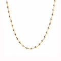 Detail showing the interconnected golden heart shaped links of a minimalist necklace - Gold Titanium Steel Heart Chain
