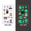Luminous Halloween temporary tattoos for kids featuring ghosts and skulls style WS-365 - Reaper and Cauldron Style (WS-365)