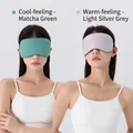 Adjustable ice silk sleep mask in Matcha Green and Light Silver Grey with dual touch - Warm Light Silver Grey / Cool Matcha Green - Strap Style