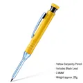 Professional 2.8mm yellow deep hole carpenter pencil with anti-slip grip and metal clip - Yellow Pencil