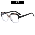 Square blue light blocking glasses frame in black and brown gradient finish, C2 model - Black Coffee and Clear