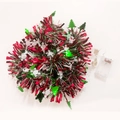 Lighted red, green, and white Christmas tinsel garland with snowflake and tree ornaments - Christmas Tree Snowflake (S212)