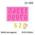 Pink silicone number mold for chocolate 0-9 digits DIY cake fondant decoration - Numbers / Pink