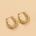 Orecchini a cerchio intrecciati dorati in stile vintage francese con marchio S925 - Cerchi a Spirale Oro