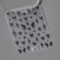 5D stereoscopic black and white butterfly nail stickers TS-3344 with stars on transparent film - Black Butterfly (TS-3344)