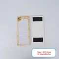 Magnetic list notepad with yellow ginkgo leaf pattern, 50 sheets, 90x213mm size - Ginkgo