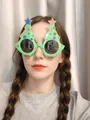 Funny green Christmas tree party glasses with colorful polka dots and star toppers - Green Dotted Christmas Tree