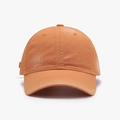 Berretto da baseball in cotone caramello invecchiato con dettagli vintage usurati - Rosso Arancio
