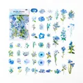 Set di adesivi floreali acquerello blu con ortensie e margherite per scrapbooking - Ombra di Fiori