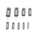 Stainless steel snake head crimp ends in silver finish for leather cord DIY jewelry - Internal Diameter 1mm / Steel