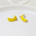 Mini yellow banana alloy pendant for DIY earrings and jewelry making set of 2 pieces - 22#Banana (10*15mm)