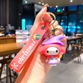 Cute Sanrio My Melody Christmas keychain with red magic hat and silicone wristband - B477-7 My Melody Santa Hat / Large