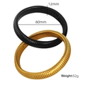Black and gold Tubogas style flexible steel bracelets in 12mm width and 60mm diameter - SZ28 Double Loop / Gold & Black
